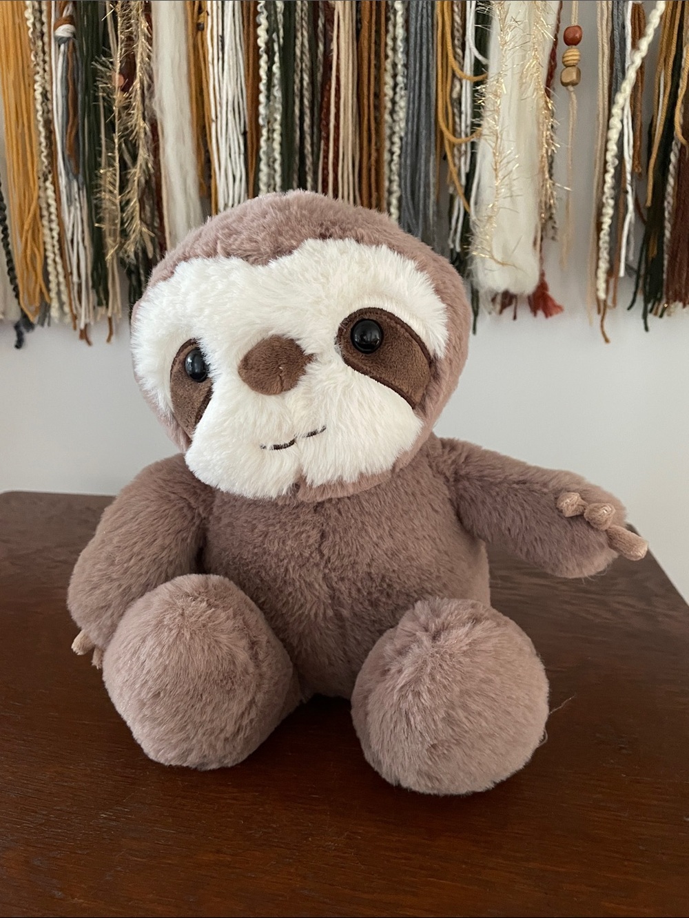 Plush Sloth Stuffed Animal - Soft Brown & Cream